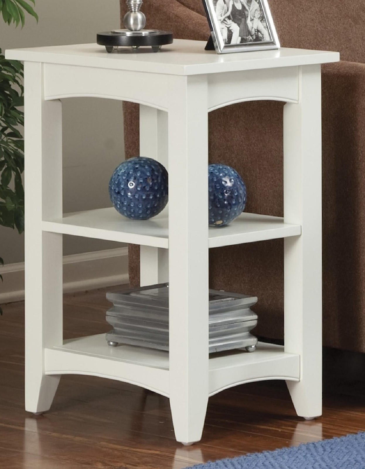 Shaker Cottage End Table, Ivory - 2 Tier Storage Shelves, Durable Hardwood an... gallery