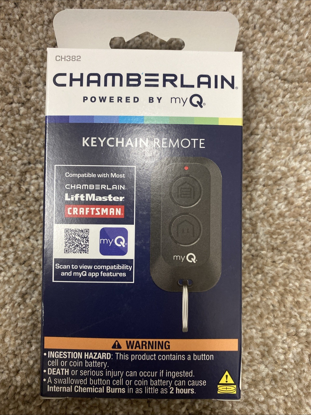 Chamberlain Keychain 2-Button Garage Door Remote Control CH382 gallery