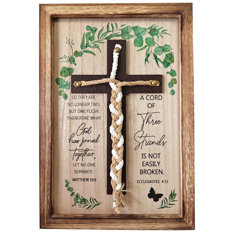 Cord of Three Strands, Unity Wedding Cross for Ceremony 15x10 Inch for Wedding gallery