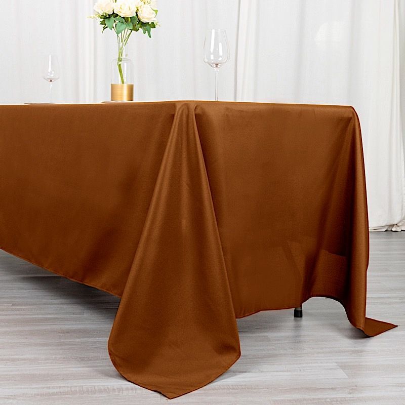 CINNAMON BROWN 72x120 RECTANGLE POLYESTER TABLECLOTH Wedding Catering Dinner gallery