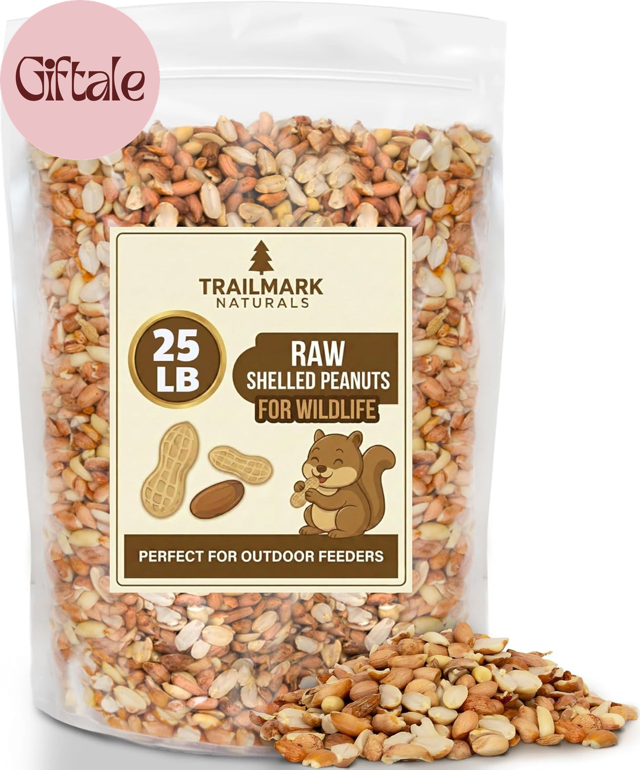 25 LB - Raw Shelled Peanuts for Squirrels, Out of Shell Peanuts for Birds and Wi gallery