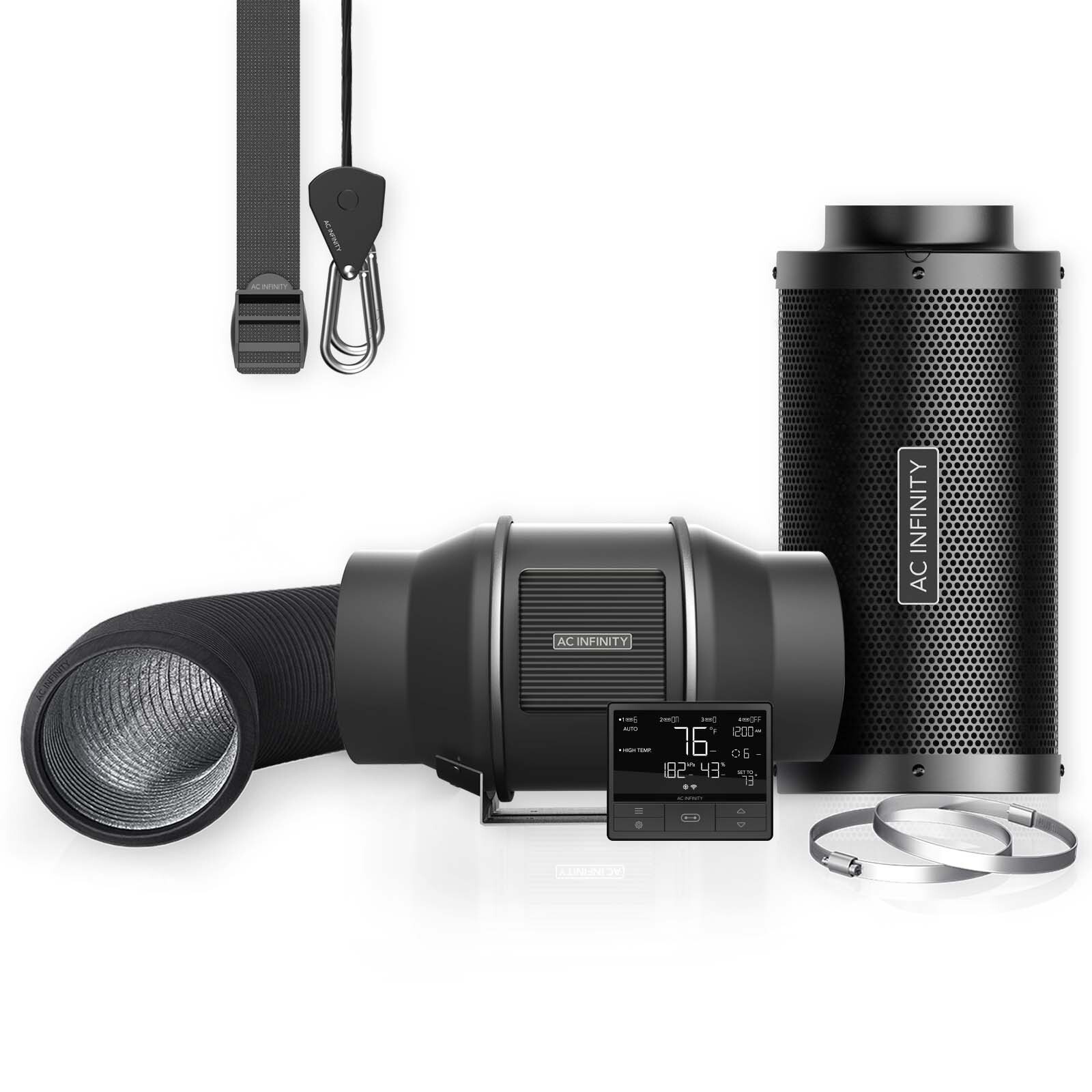 Air Filtration Kit PRO 6", Inline Fan with Smart Controller, Filter and Ducting gallery