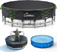 600D Upgraded 15Ft Pool Covers for above Ground Pools, Solar Pool Cover with Win