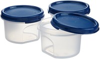 Modular Round Plastic Container Set, 200ml, Set of 3, Mod Blue gallery