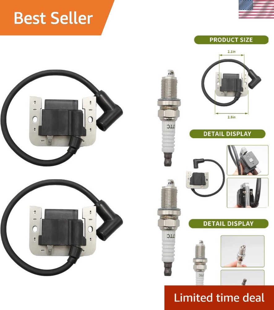 2PCS Ignition Coil with K7TC Spark Plug for Kohler CH Series Mowers