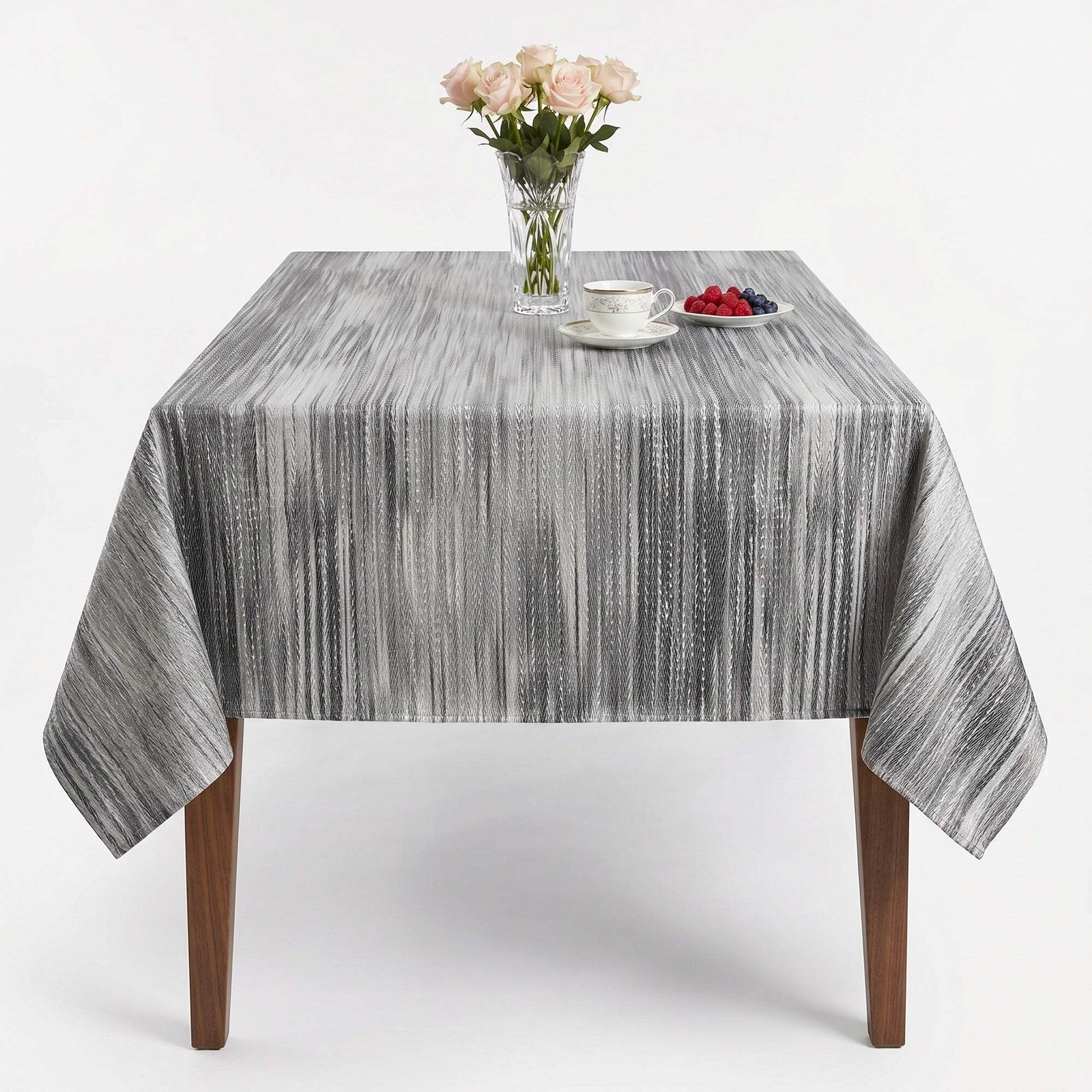 Steel Jacquard Wedding Tablecloth Multi Polyester Dining Cover Custom gallery
