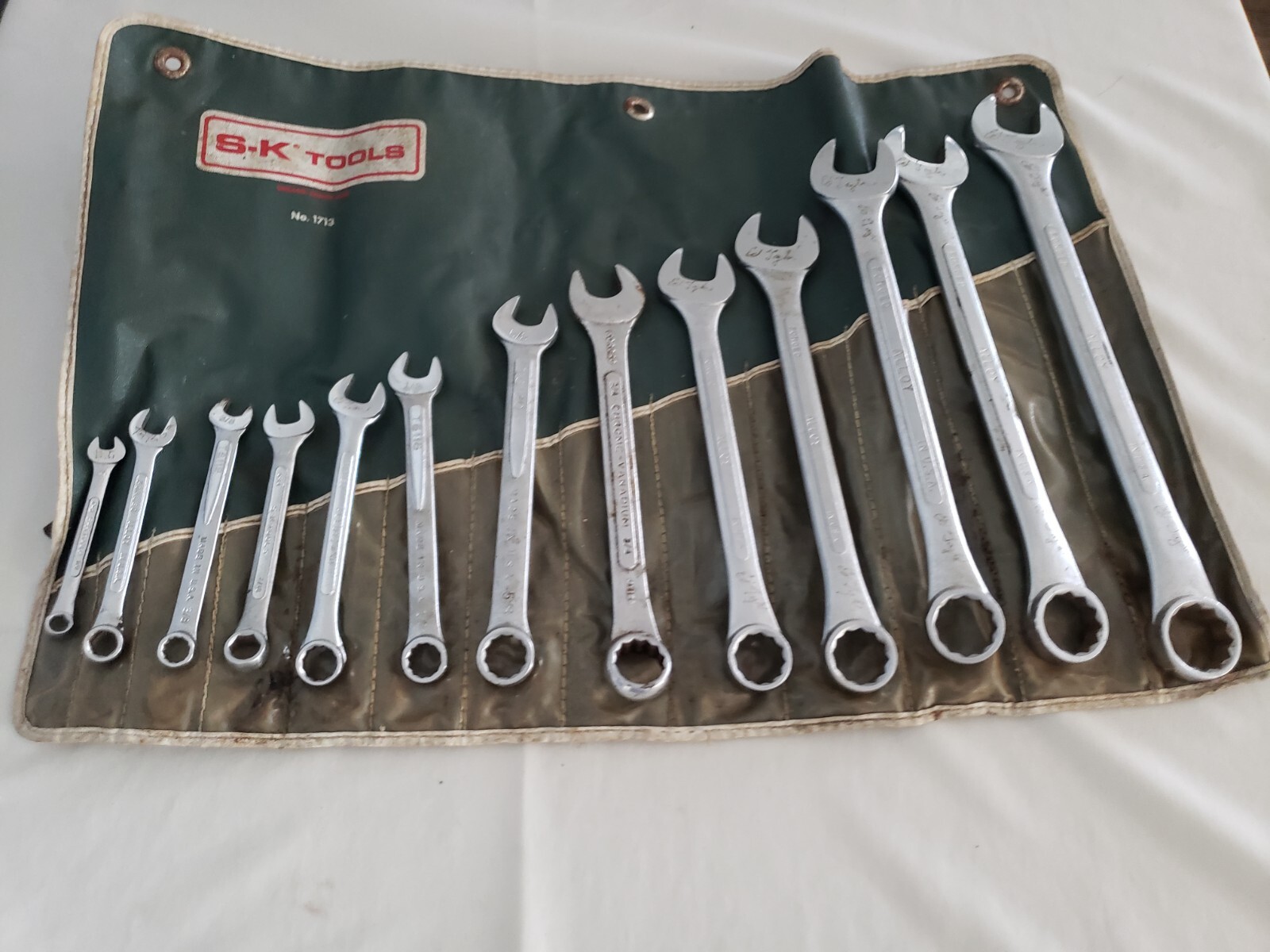 S-K TOOLS Vintage Combination Wrench Set 1713 plus Roll Pouch, ETC OTHER BRANDS gallery