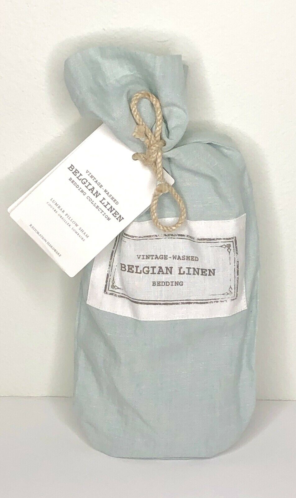Restoration Hardware Vintage-Washed Belgian Linen Lumbar Sham Light Silver Sage gallery