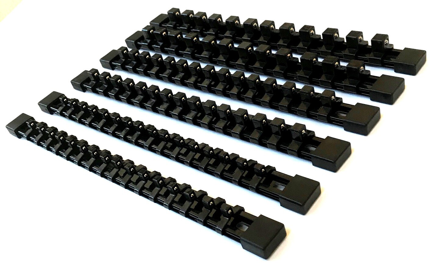 6 GOLIATH INDUSTRIAL MOUNTABLE SOCKET RAIL HOLDER ORGANIZER BLACK 1/4 3/8 1/2 gallery