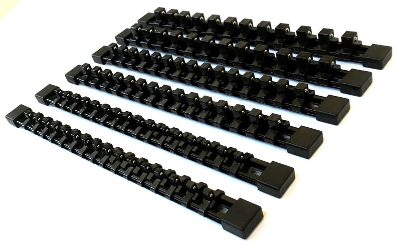 6 GOLIATH INDUSTRIAL MOUNTABLE SOCKET RAIL HOLDER ORGANIZER BLACK 1/4 3/8 1/2 gallery