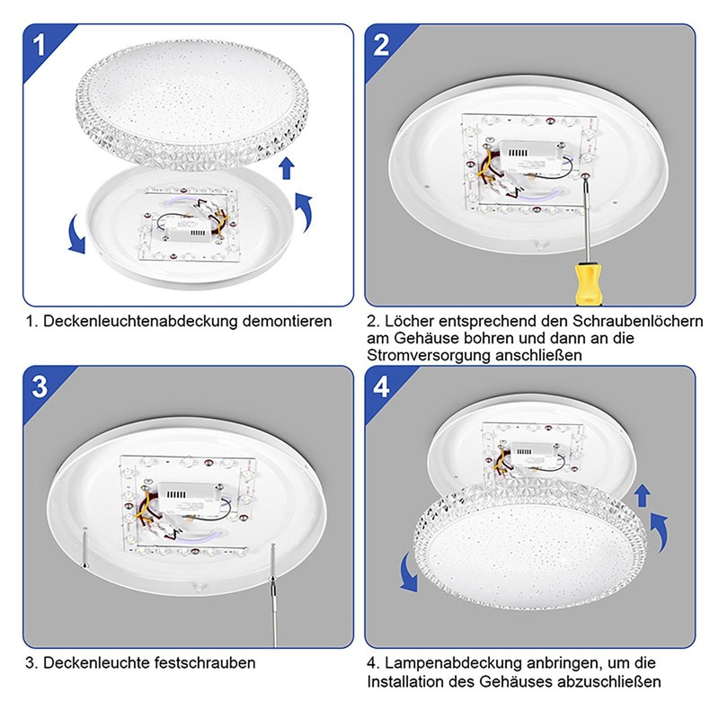 LED Flush Mount Ceiling Light Ultra Thin Round Cool White 6000K 18W/24W/36W/48W gallery