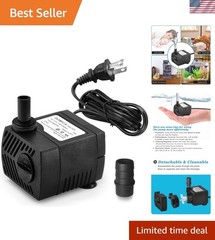 Compact 5W Submersible Pump – Flow Rate 1.5 Gallons/Minute for Water Features