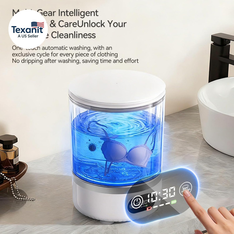 Portable Mini Washing Machine, Upgraded 3-In-1 3L Compact Washer with Spin Dry & gallery