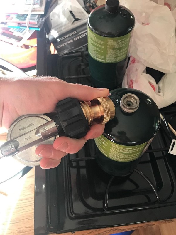 Universal Solid Brass Propane Tank Adapter 20LB to 1LB Converter QCC1 Regulator gallery