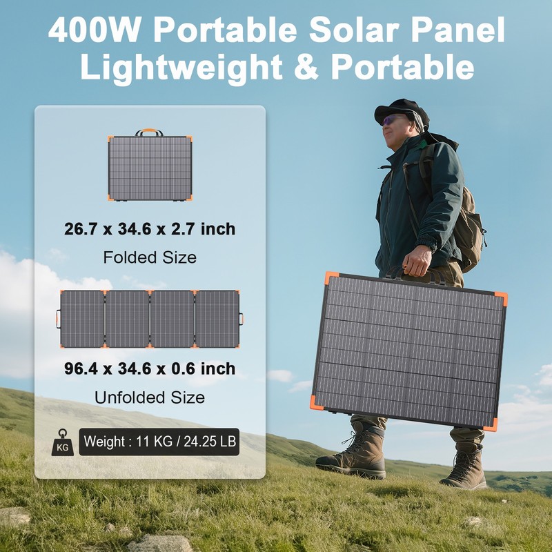 400W 200W 100W Solar Panel Bifacial Foldable Solar Charger for Outdoor Camping gallery