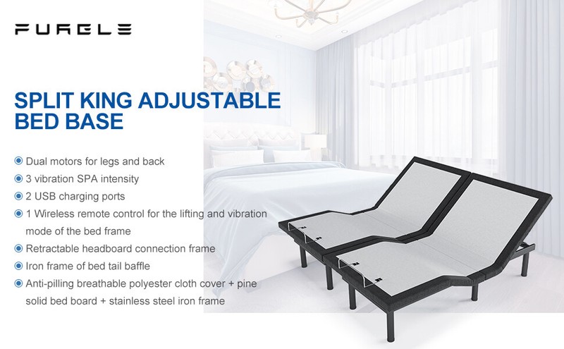 Furgle Adjustable Bed Frame Base Stress Massage Wireless Remote Dual USB & Motor gallery