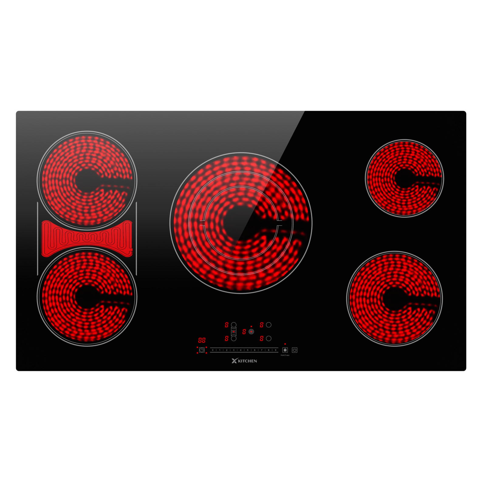36 Inch Electric Cooktop 5 Burners, 9200W Built-In Electric Stove Top 220 - 240V gallery