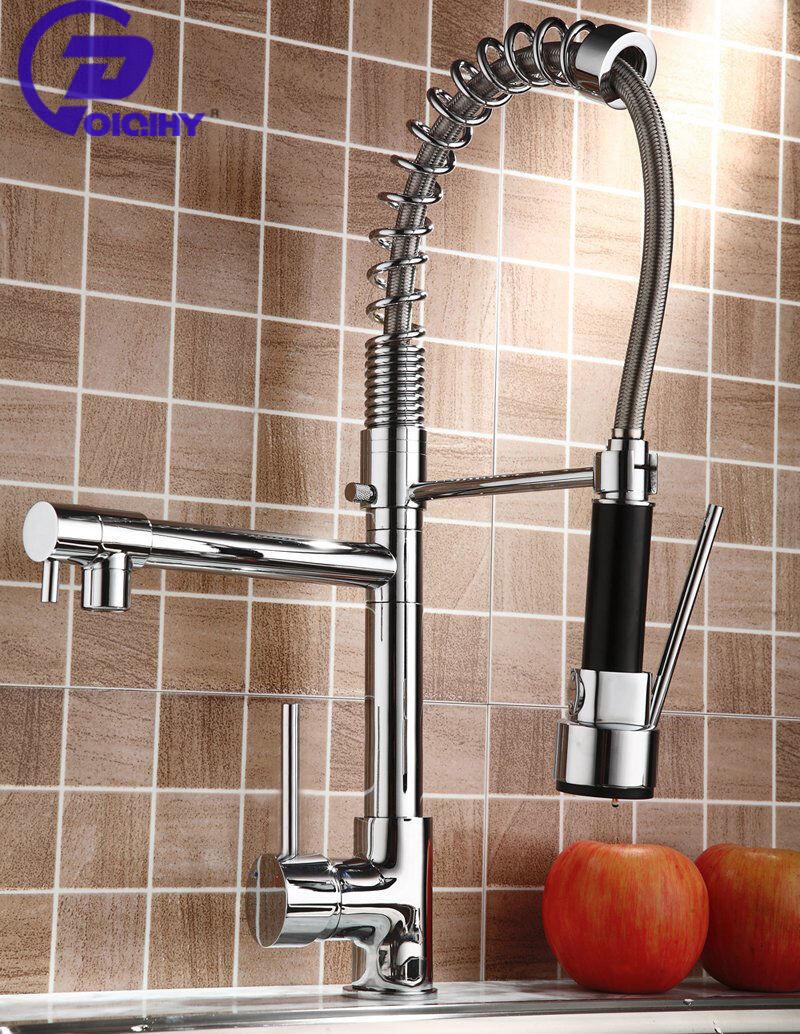 Chrome Kitchen Faucet Swivel Single Handle Sink Pull Down Sprayer Mixer Tap gallery