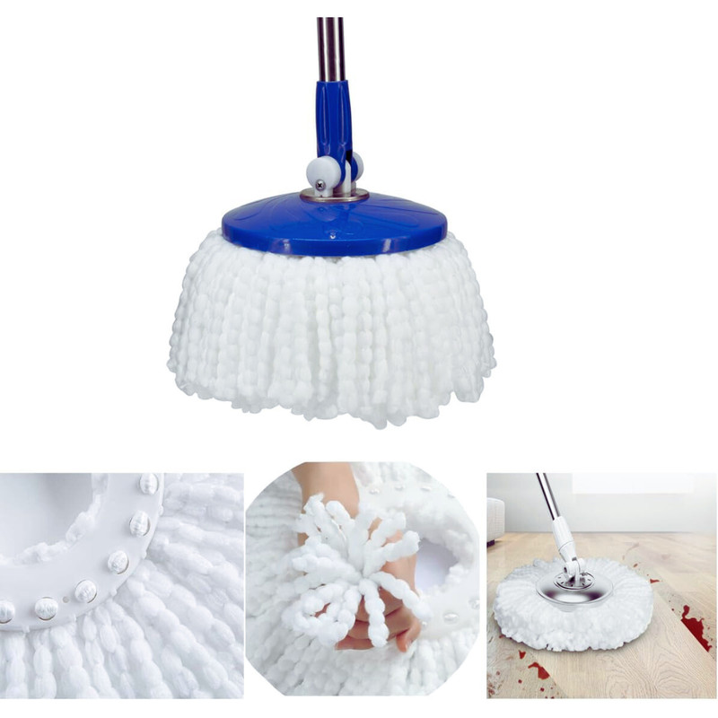 4 Pack 360° Spin Mop Replacement Head, Round Shape Standard Size Microfiber gallery