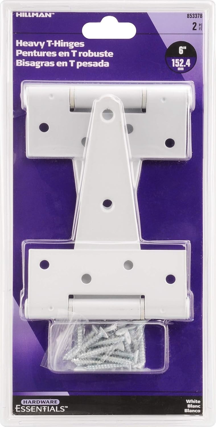 6" Heavy Duty T-Hinges 2-Pack - Rust-Resistant Steel for Long-Lasting Use gallery