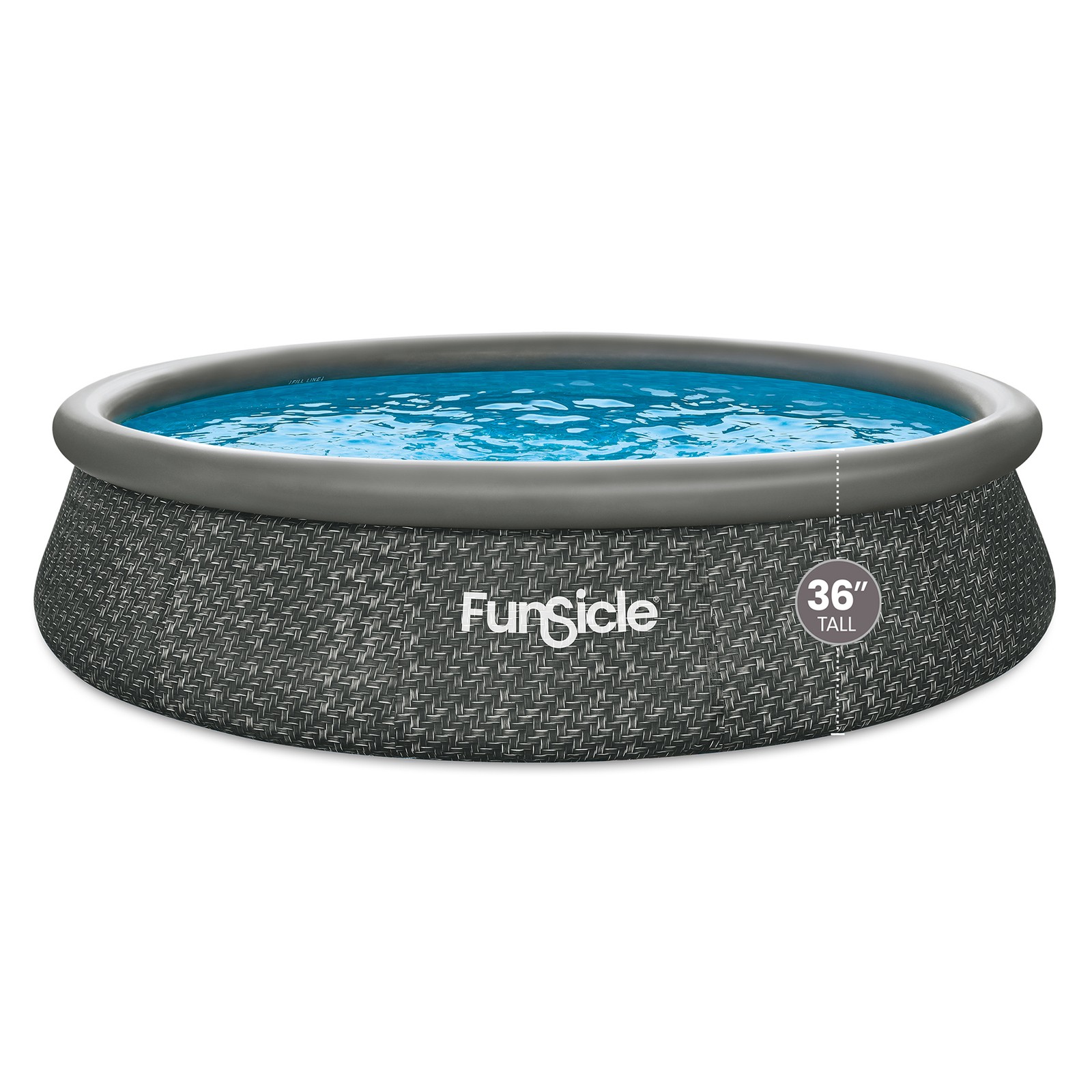 Funsicle 14' x 36" QuickSet Ring Top Above Ground Swimming Pool Dark (Open Box) gallery