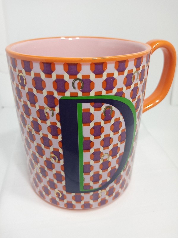 LETTER "D" MONOGRAM MUG. INITIAL "D" COFFEE MUG. ANTHROPOLOGIE MUG. B400 gallery