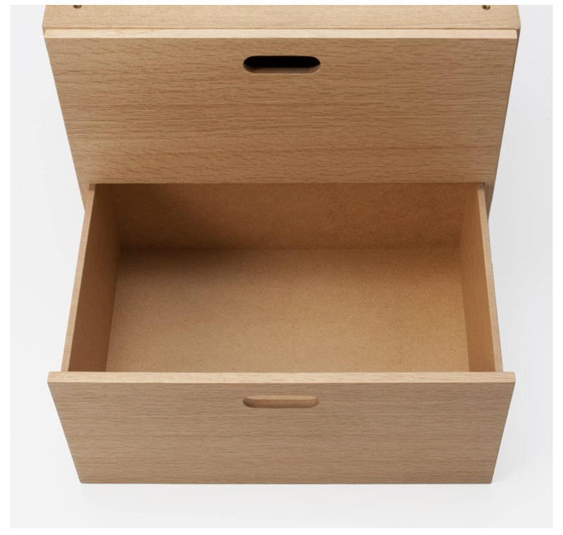 MUJI STACKABLE WOOD CHEST 2 RECTANGULAR DRAWERS OAK 14 x 14 x 11 in gallery