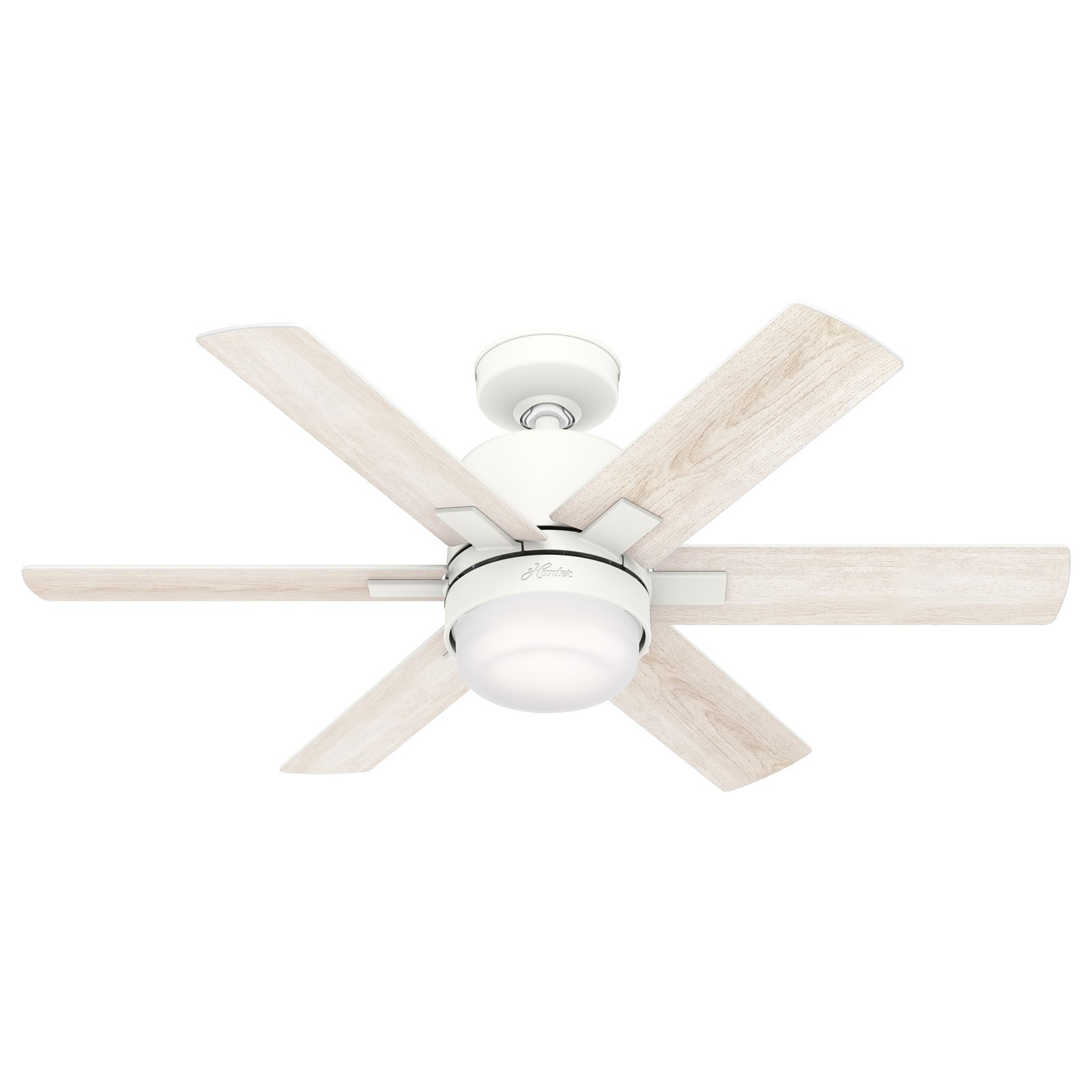 Hunter Fan 44 inch Casual Matte White Indoor Ceiling Fan with Light Kit 6 Blades gallery
