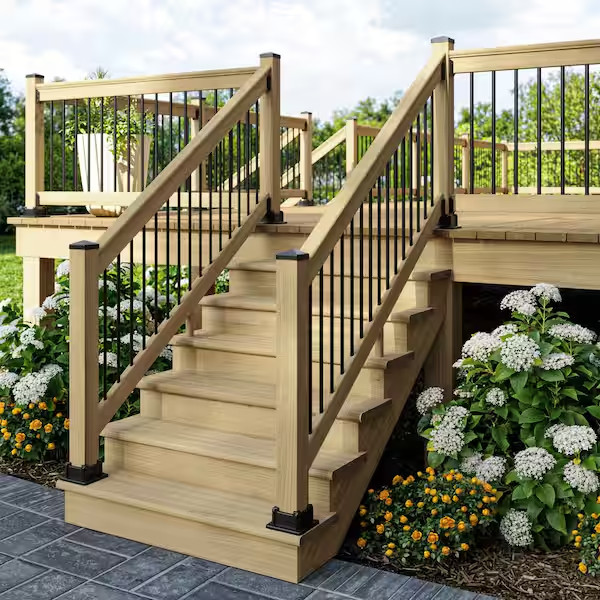 Treated Pine Stair 6-Step Stringer Ground Contact Pressure for Decks and Porch gallery