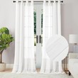 2PC White Tall Window Curtain Panels 110"W x 120"L Grommet Extra Long Drapes gallery