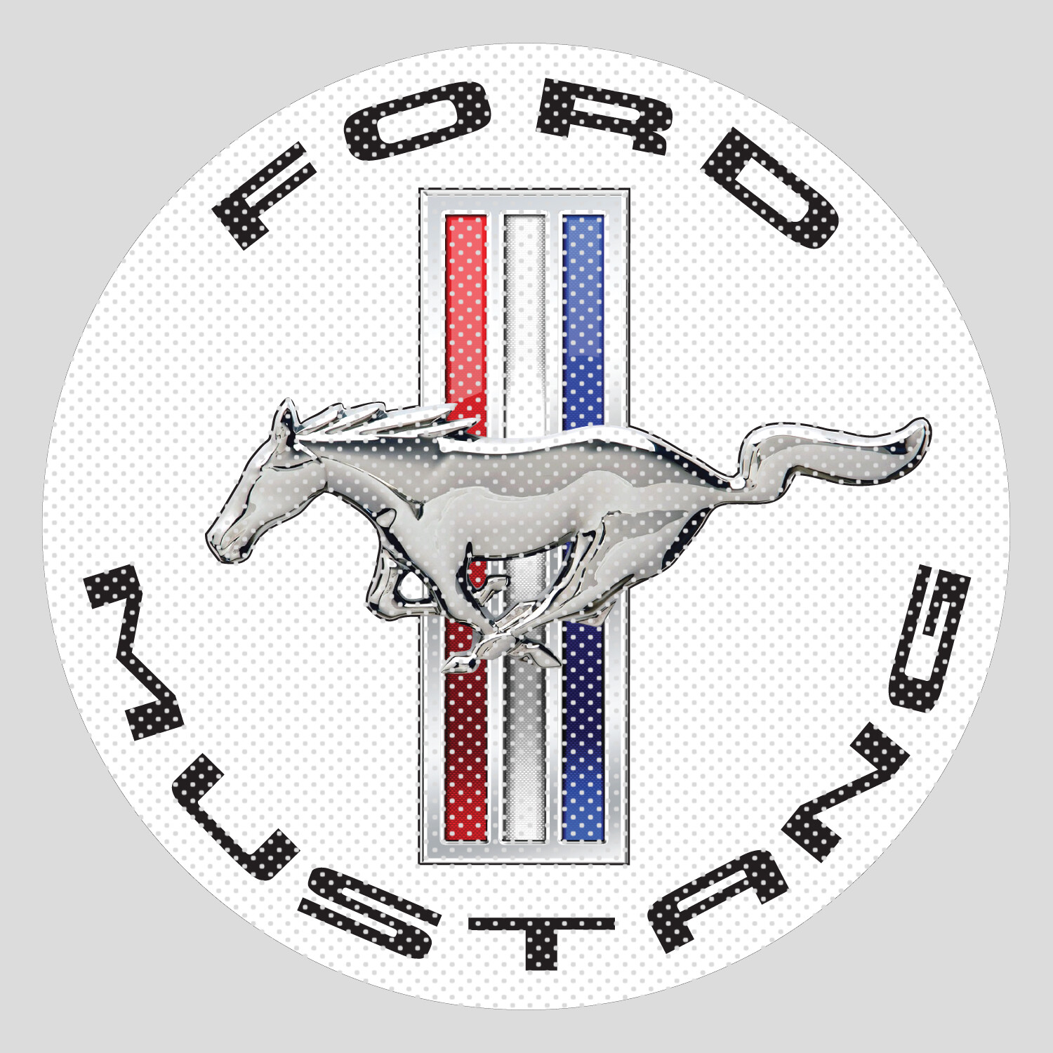 12" Mustang Circle Logo 3M Perforated Unobstructed View Window Decorative Decal gallery