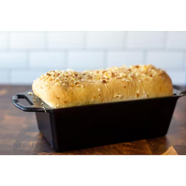 Cast Iron Bread Loaf Pan Rectangle Bakeware Baking Broiler Durable Black gallery