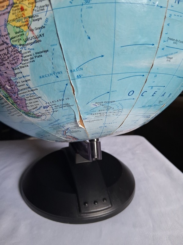 GlobeMaster 12" Tabletop Rotating Multicolor World Globe *see aging As Is* gallery
