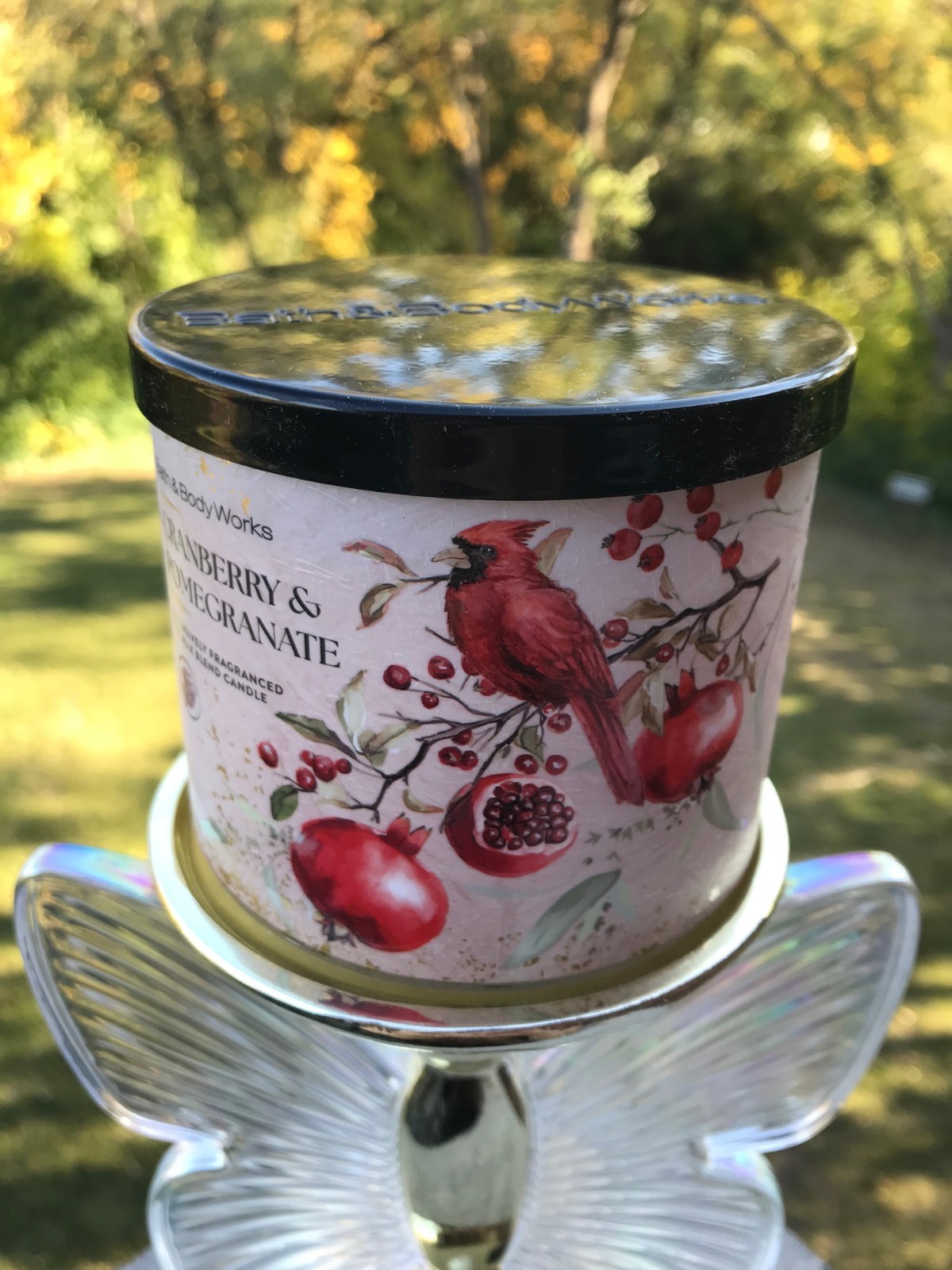 NEW! Bath & Body Works CRANBERRY & POMEGRANATE 3-Wick Candle - 14.5 oz gallery