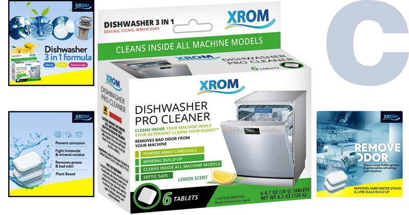 Plant-Based Dishwasher Cleaner Tablets, 6 Treatments, Lemon Scent & Odor Removal gallery