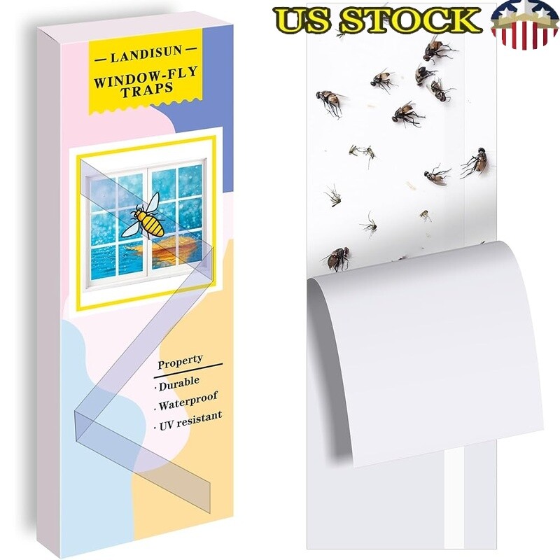 Indoor Fly Trap Sticky Strips 30 Pack Glue Paper Bug Catcher Non Electric New gallery