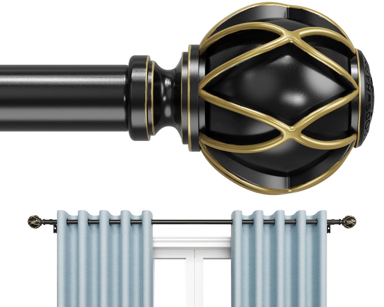 Curtain Rods 18-75 inch, for Window 70 Inch, Adjustable Length Heavy Duty Dia... gallery