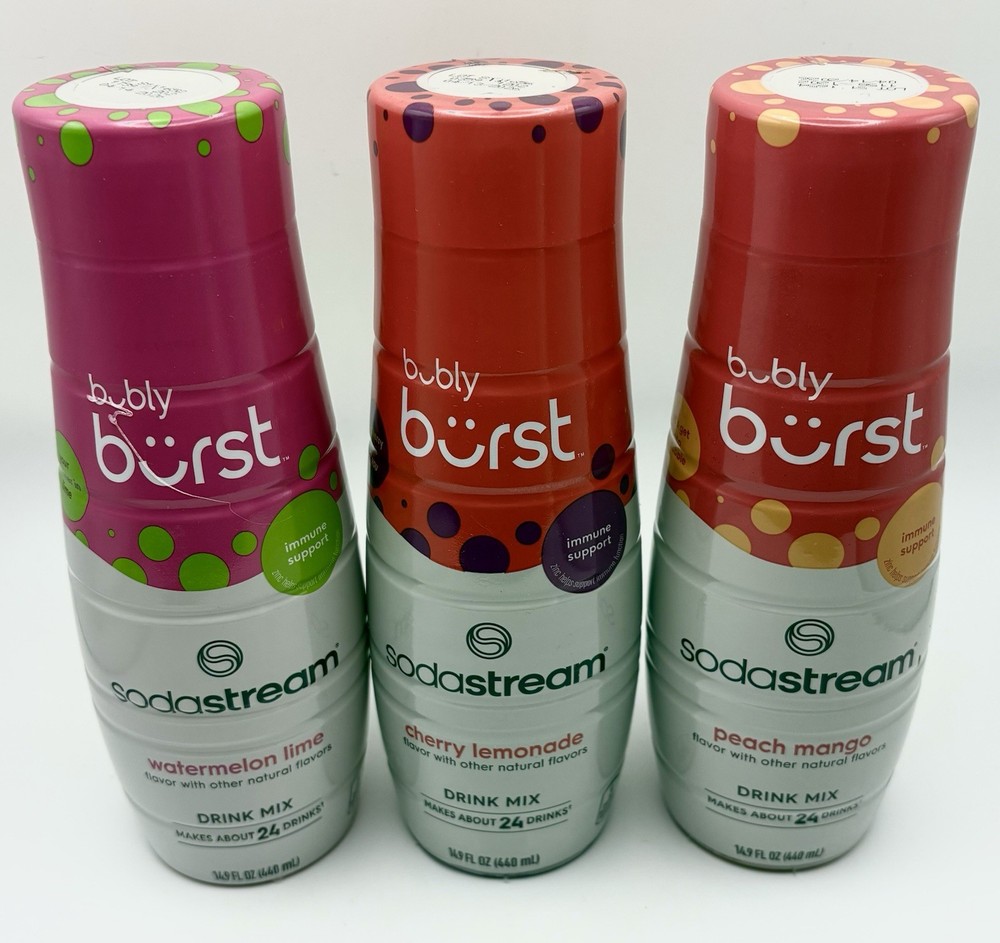 Bubly Burst Variety Pack Drink Mix 440Ml, Pack of 3 Watermelon Lime Peach Mango