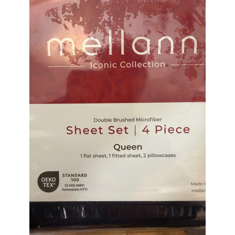 Mellanni Iconic Collection Queen Sheet Set 4 Piece Black Microfiber NCH 76-23 gallery