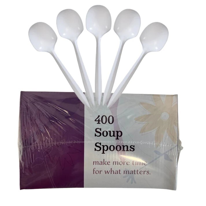 400 Disposable Plastic Soup Spoons Nicole Home Collection Cutlery Medium Weight gallery