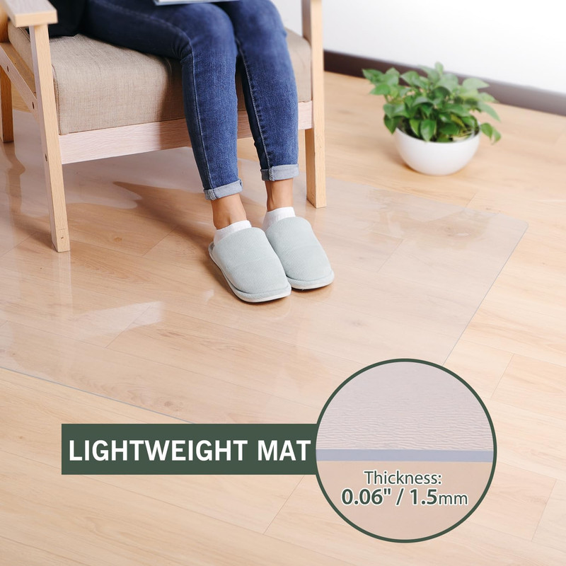 Clear Waterproof Plastic Floor Mat 5' x 7' - Non-Slip & Pet Friendly gallery