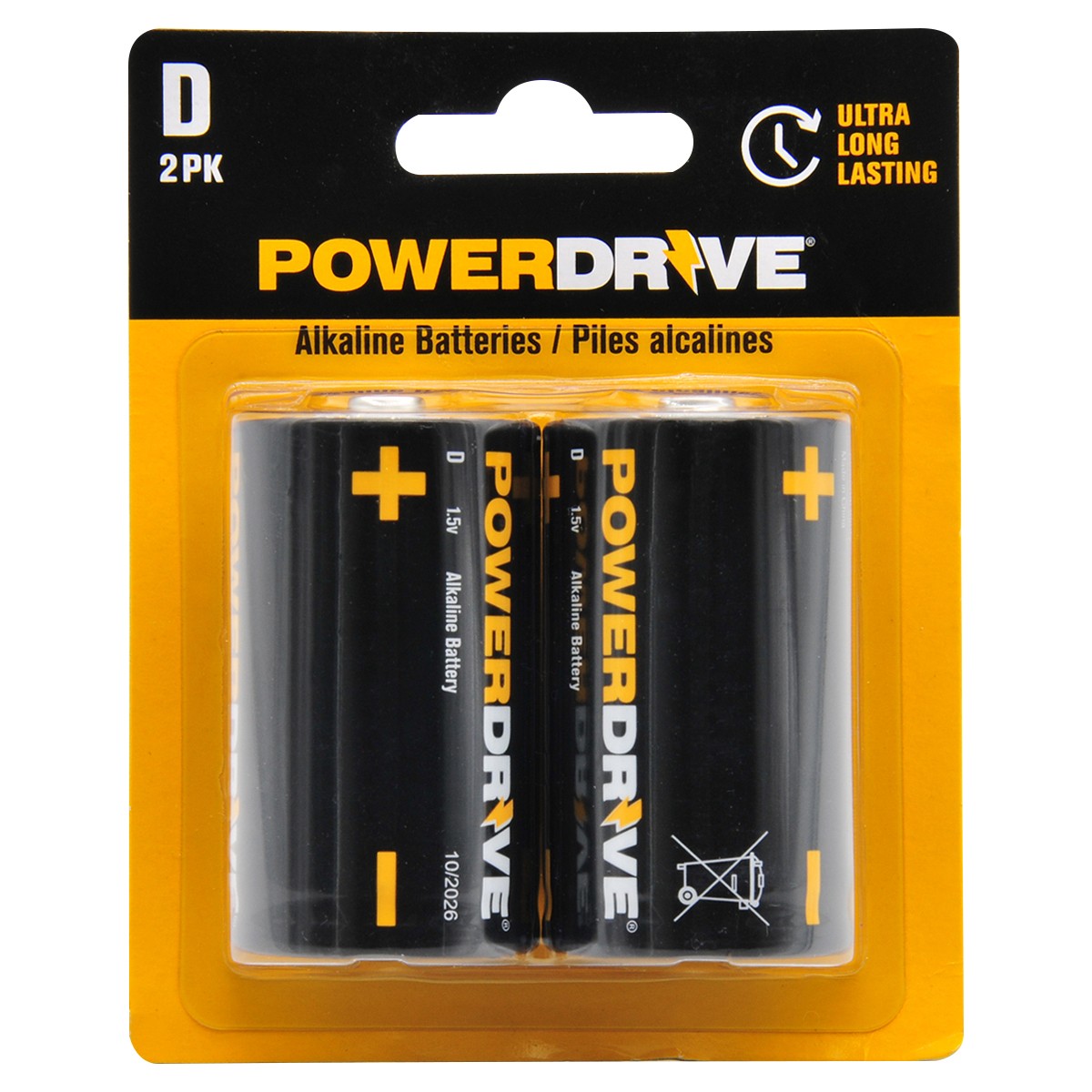 Powerdrive PD2D Size D 1.5v Batteries Extended Shelf Life - 2pack gallery