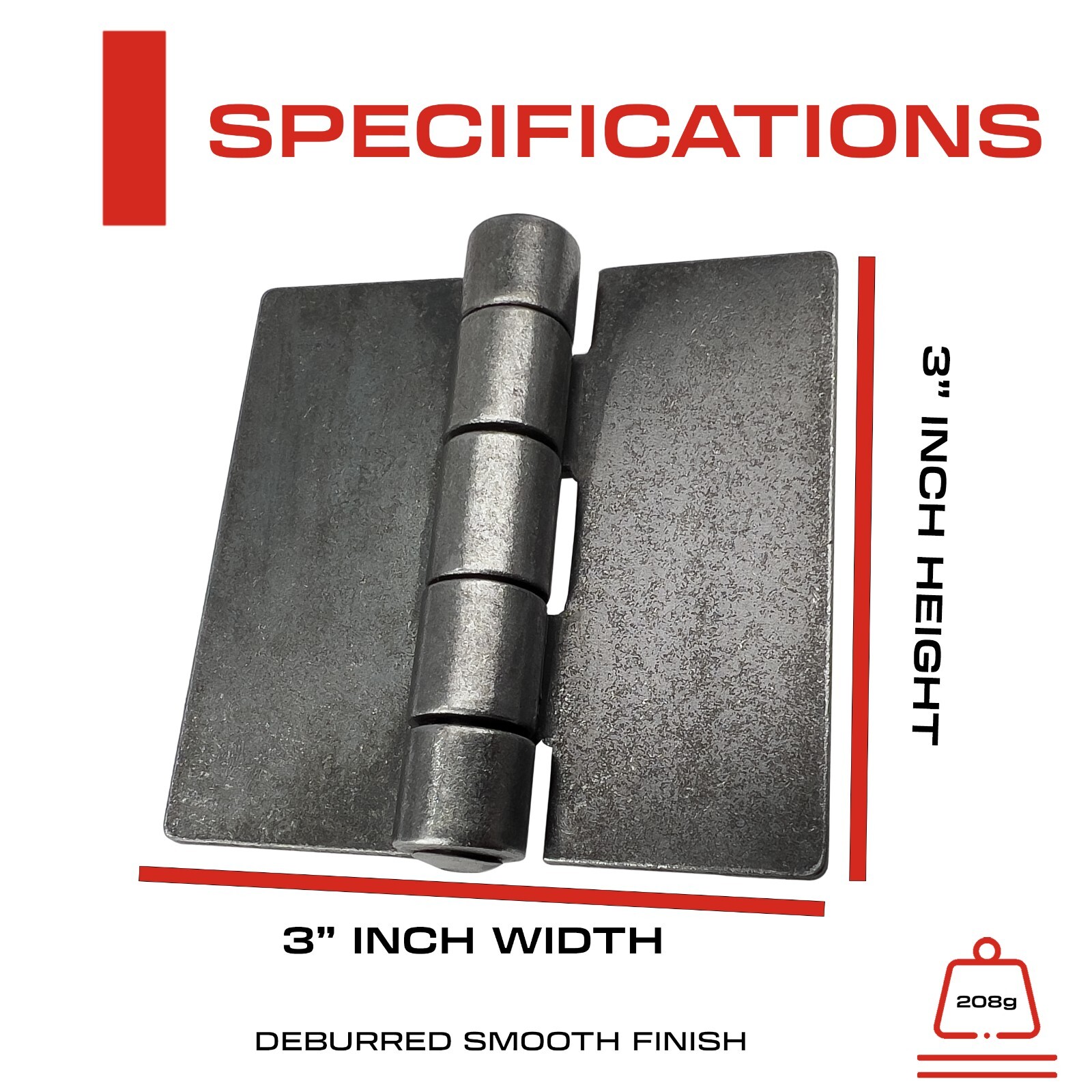 3" Heavy Duty Weldable Hinges, Book Hinge, Weld On Hinges, Steel Butt Hinge gallery
