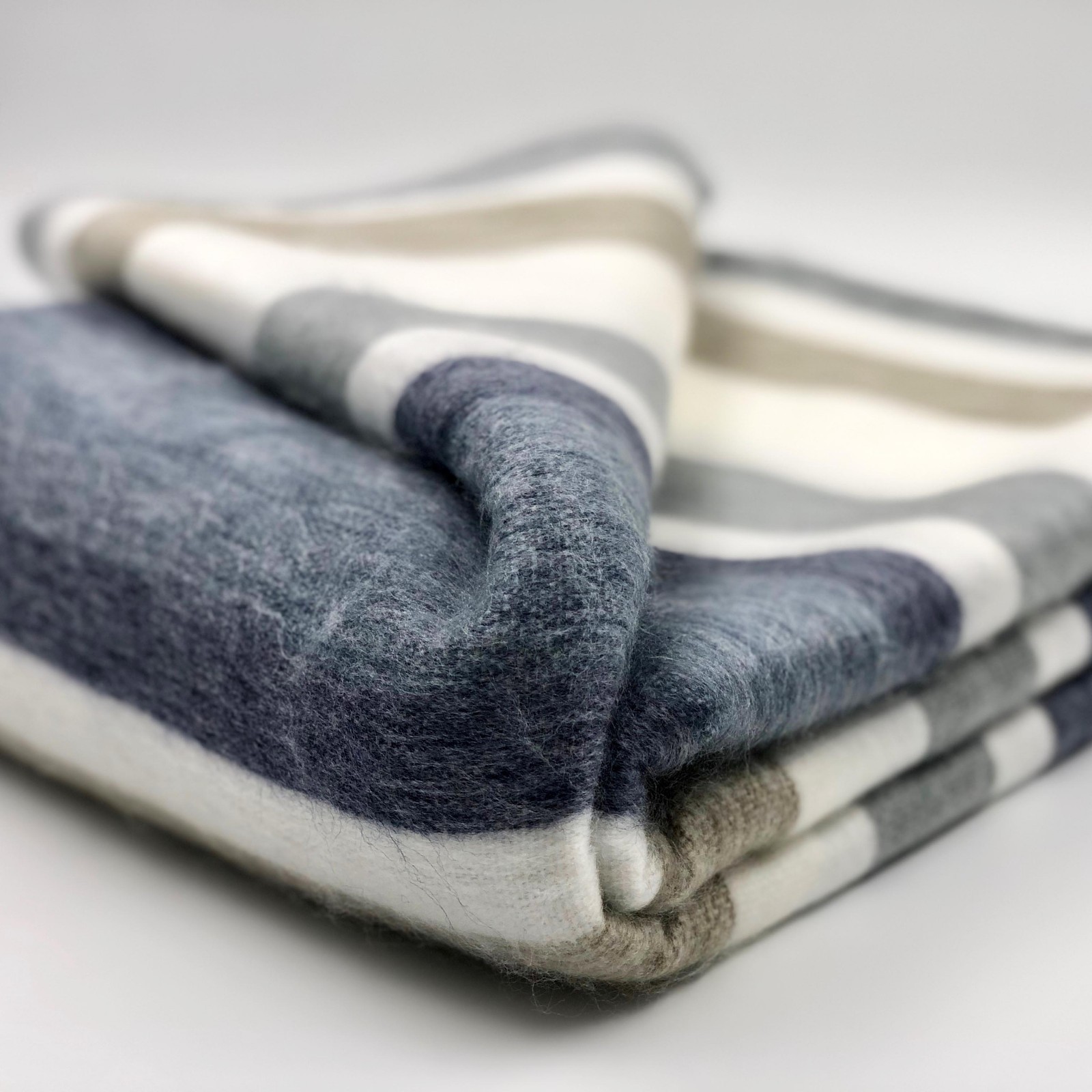 SOFT & WARM STRIPED ALPACA LLAMA WOOL BLANKET PLAID QUEEN THROW 90"x65" gallery