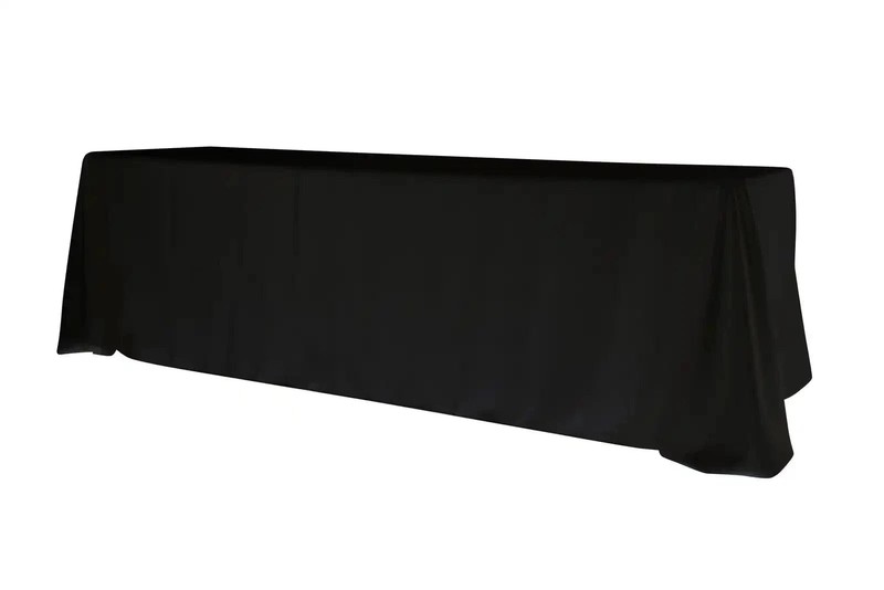 5-Pack Black Polyester Rectangle Tablecloth 190gsm 90″ x 156″ by Chivari gallery