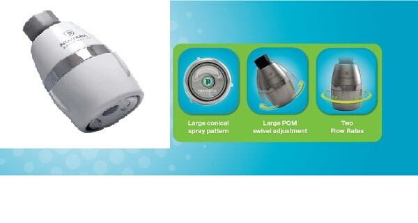 Niagara Water Conservation DUAL MAX 2 Flow Rate 1.0/1.5 GPM Shower Head Wht NEW gallery