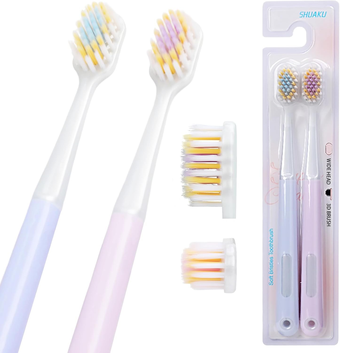 Extra Soft Toothbrush for Adults with Wide Head – Ultra Soft Nano Bristles, gallery