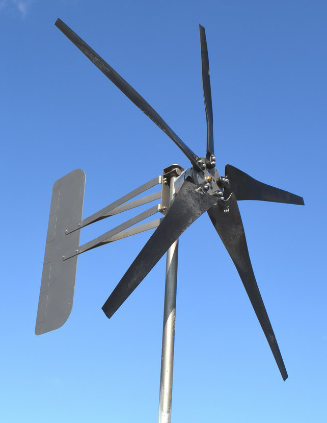 Large 76" / 5 Blade Wind Turbine MADE IN USA 2400W 48VAC 3-wire 14 magnet 8.8kW gallery