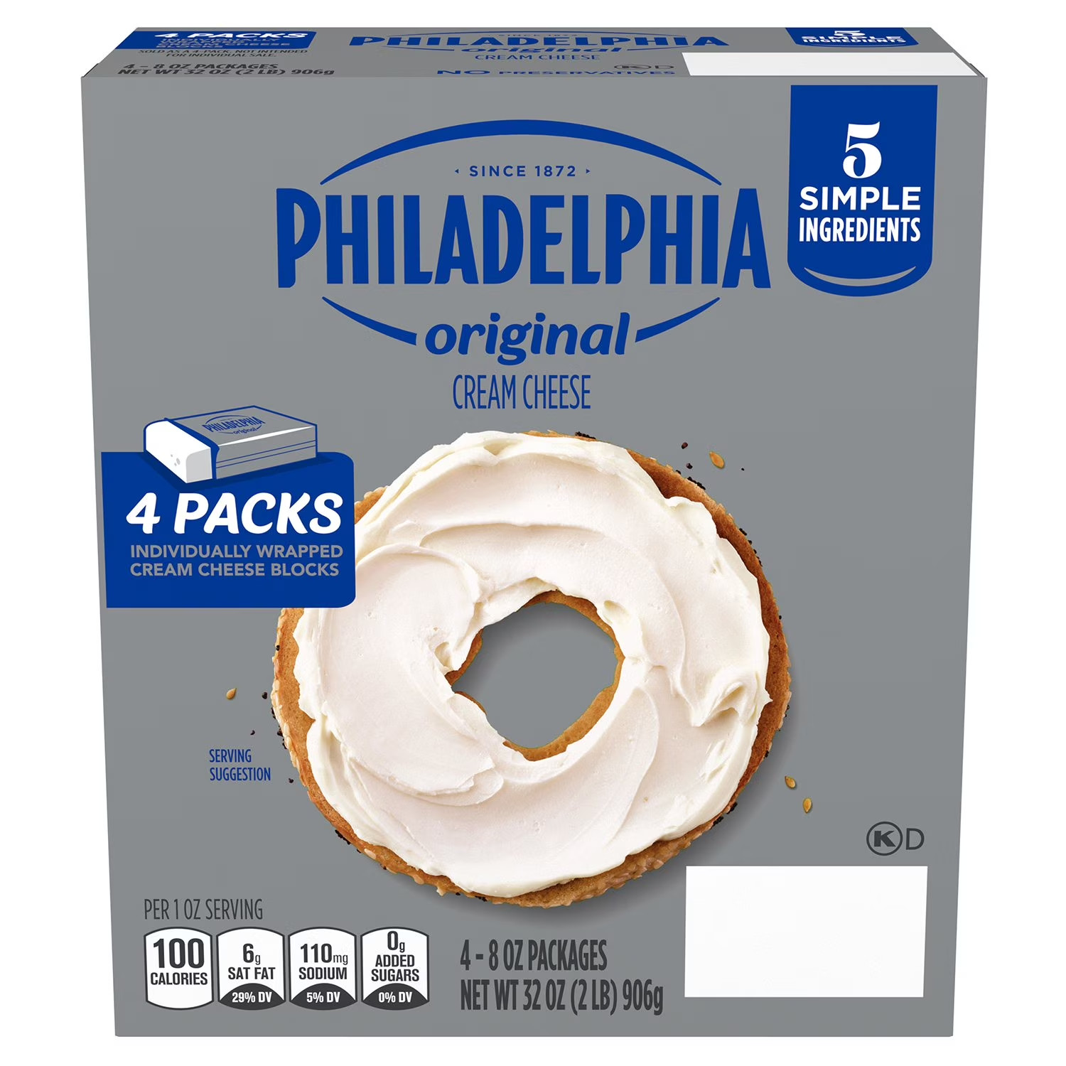Philadelphia Original Cream Cheese Blocks, 8 oz., 4 pack. Free Shipping gallery