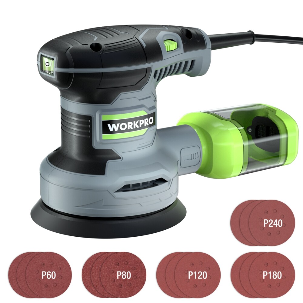 WORKPRO 5" Random Orbit Sander 6 Variable Speeds Sander 7000 to 14000 RPM 2.5Amp gallery